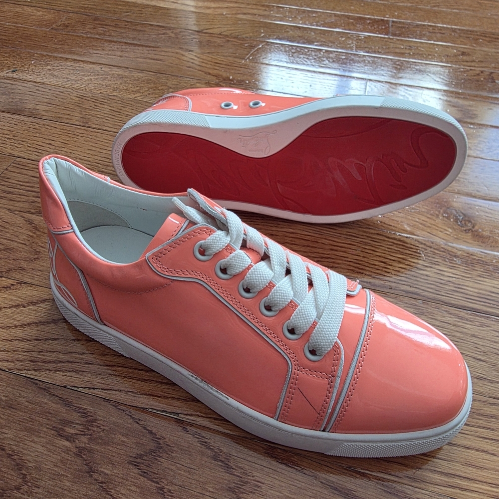 Christian Louboutin Bright Coral Sneakers